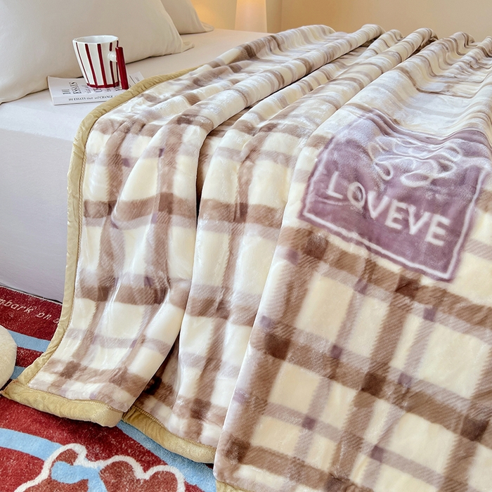 91家纺网 家纺一手货源 找家纺 凯轩毛毯网销专供 2025新款双层学生云毯毛毯保暖毯 格洛米