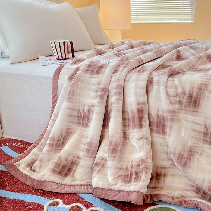 91家纺网 家纺一手货源 找家纺 凯轩毛毯网销专供 2025新款双层学生云毯毛毯保暖毯 佳丽-卡其