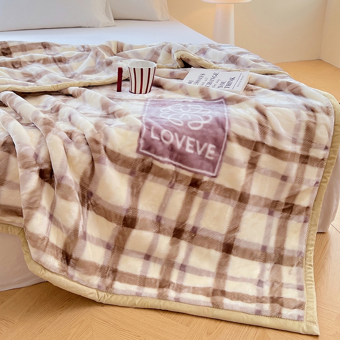 91家纺网 家纺一手货源 找家纺 凯轩毛毯网销专供 2025新款双层学生云毯毛毯保暖毯 格洛米