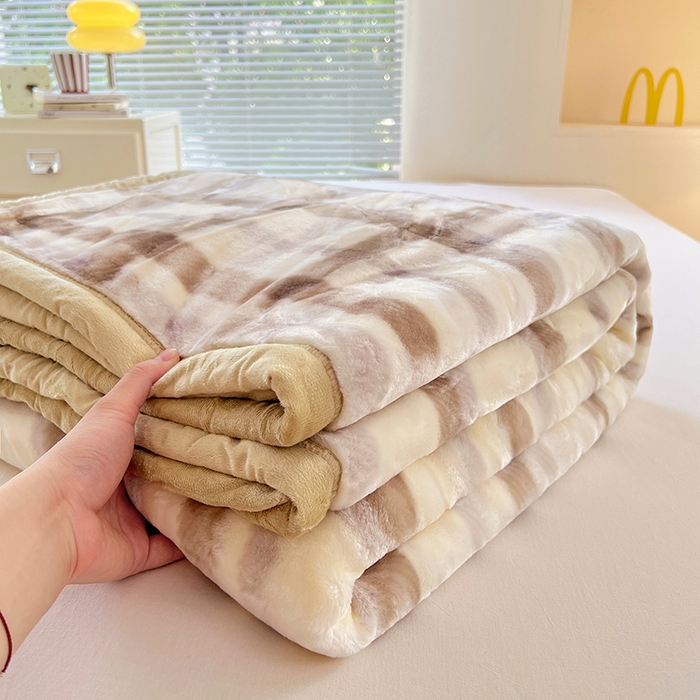 91家纺网 家纺一手货源 找家纺 凯轩毛毯网销专供 2025新款双层学生云毯毛毯保暖毯 格洛米