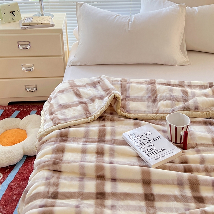 91家纺网 家纺一手货源 找家纺 凯轩毛毯网销专供 2025新款双层学生云毯毛毯保暖毯 格洛米