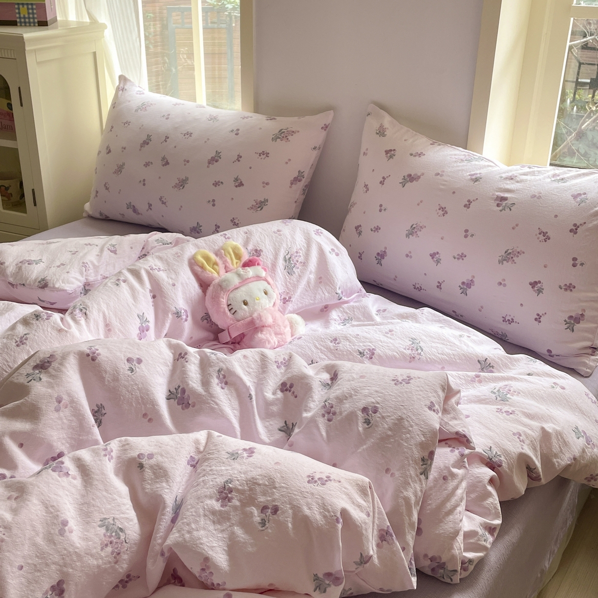 91家纺网 家纺一手货源 找家纺 铺尚美家纺 2025新款云感提花双层纱系列 葡萄七分甜