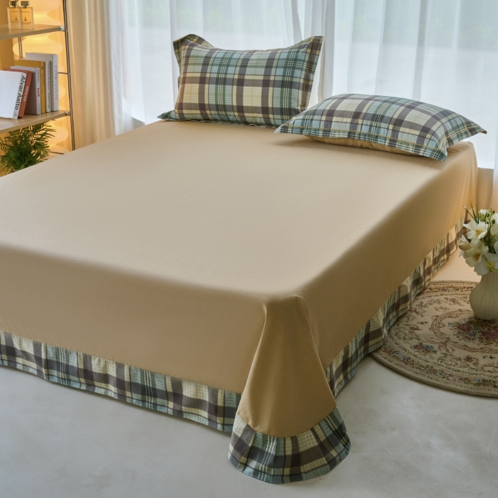 91家纺网 家纺一手货源 找家纺 （总）铭博家纺 2025新款直播热款全棉吊边一字绣工艺款13070印花全棉单床单