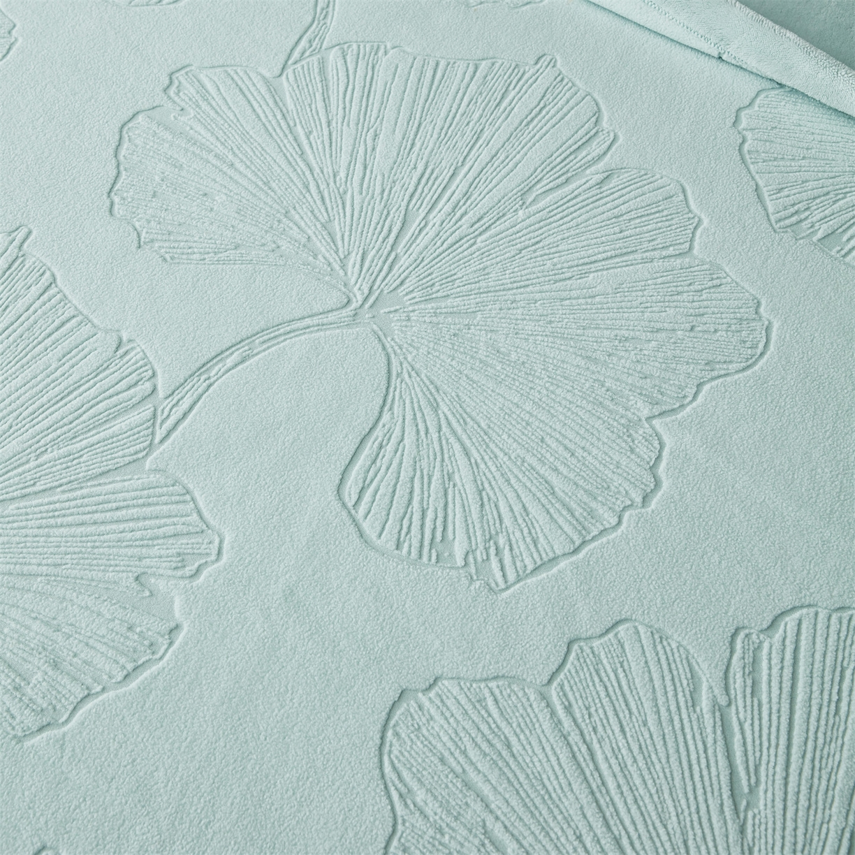 91家纺网 家纺一手货源 找家纺 凯轩毛毯网销专供 2025新款单层雕花毯毛毯婚庆毯保暖毯子 银杏叶 浅绿