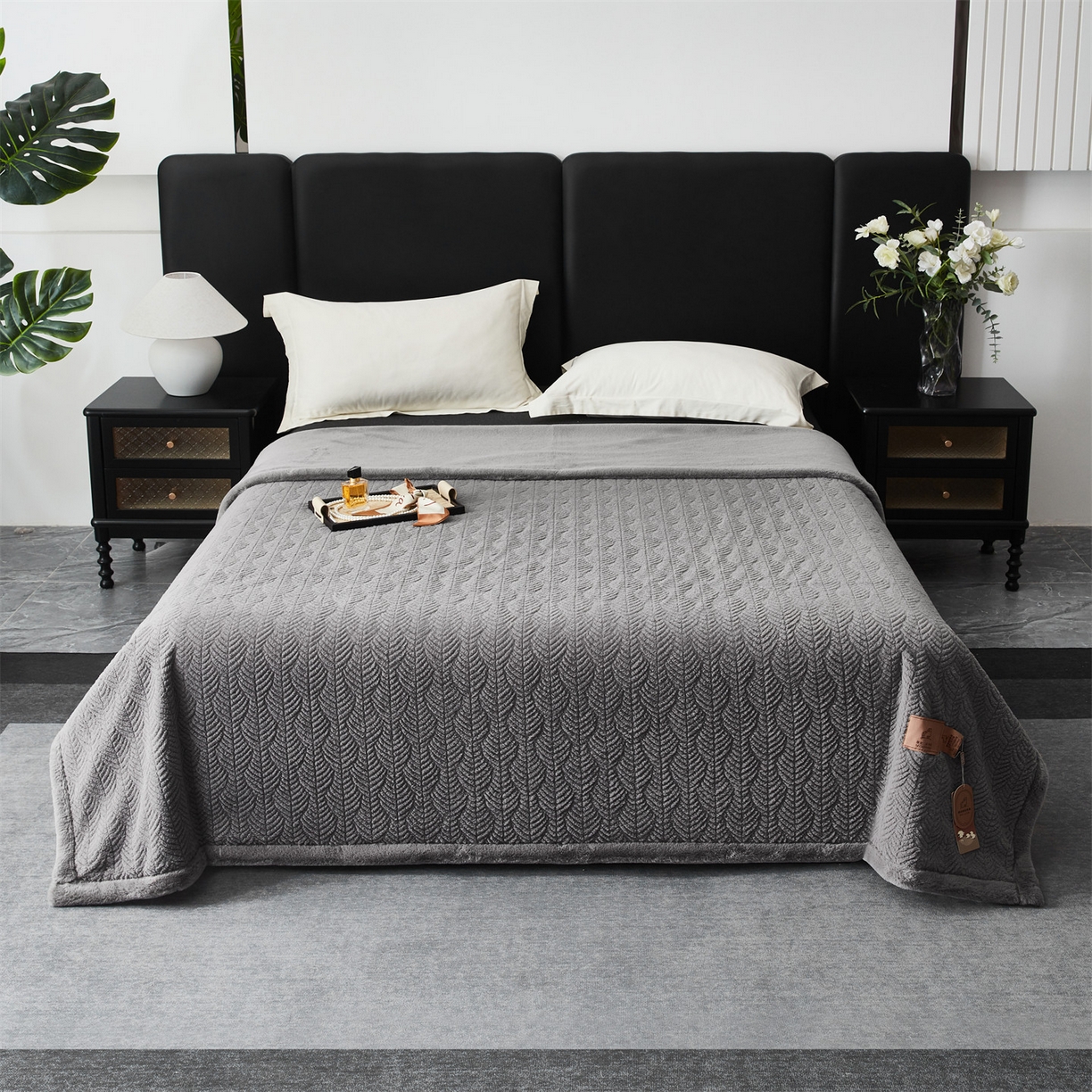 凯轩毛毯网销专供 2025新款仿羔羊绒毯毛毯婚庆毯保暖毯子 高级灰