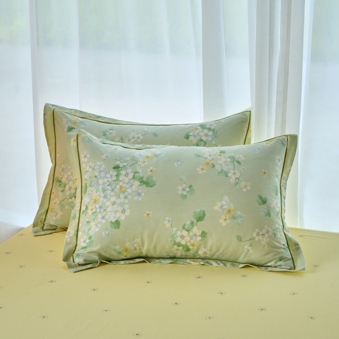 91家纺网 家纺一手货源 找家纺 铭博家纺 2025新款直播爆款100%全棉吊边一字绣工艺款13070印花全棉四件套花漫盈香