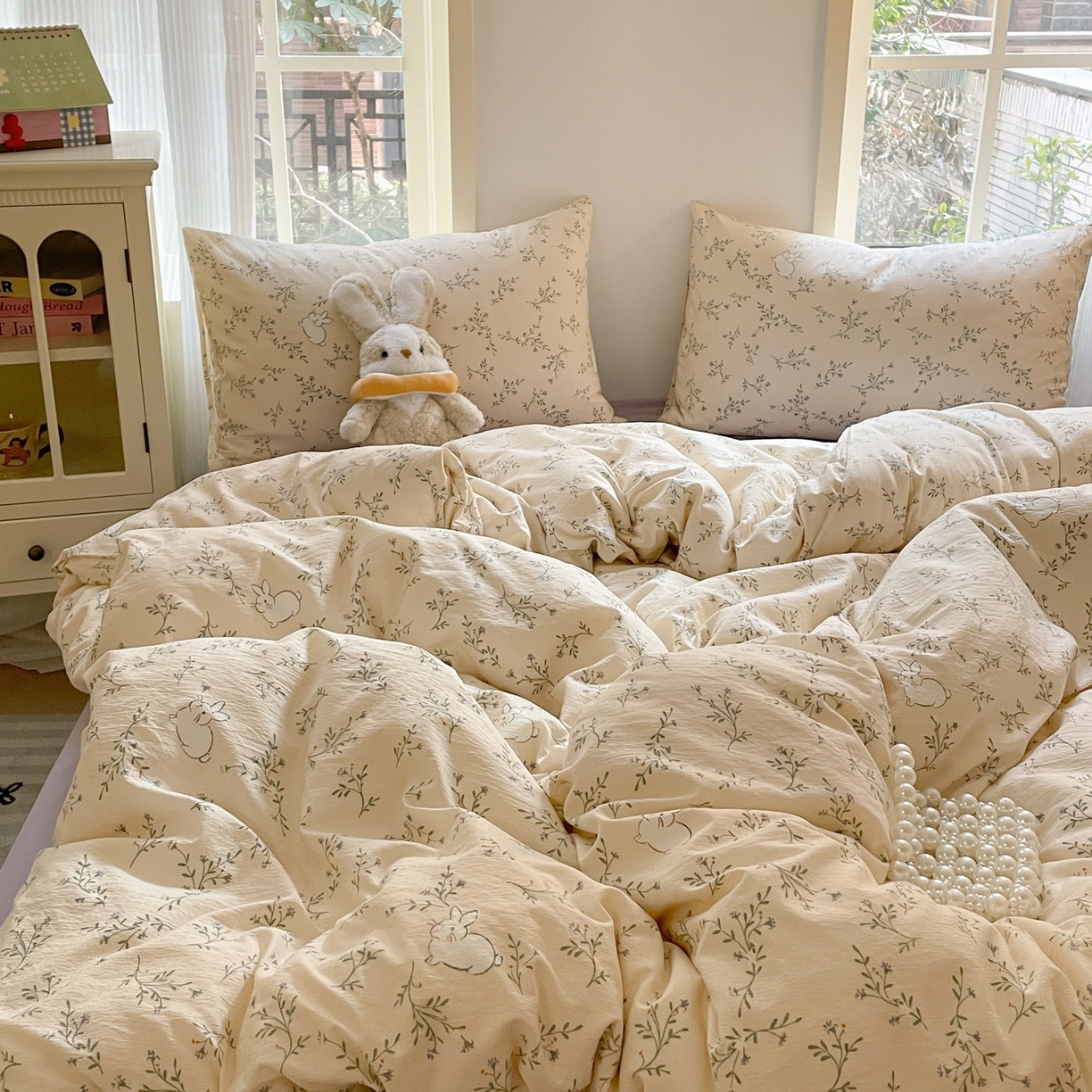 91家纺网 家纺一手货源 找家纺 铺尚美家纺 2025新款云感提花双层纱系列 森田野园