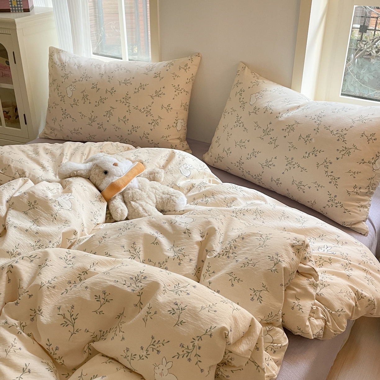 91家纺网 家纺一手货源 找家纺 铺尚美家纺 2025新款云感提花双层纱系列 森田野园