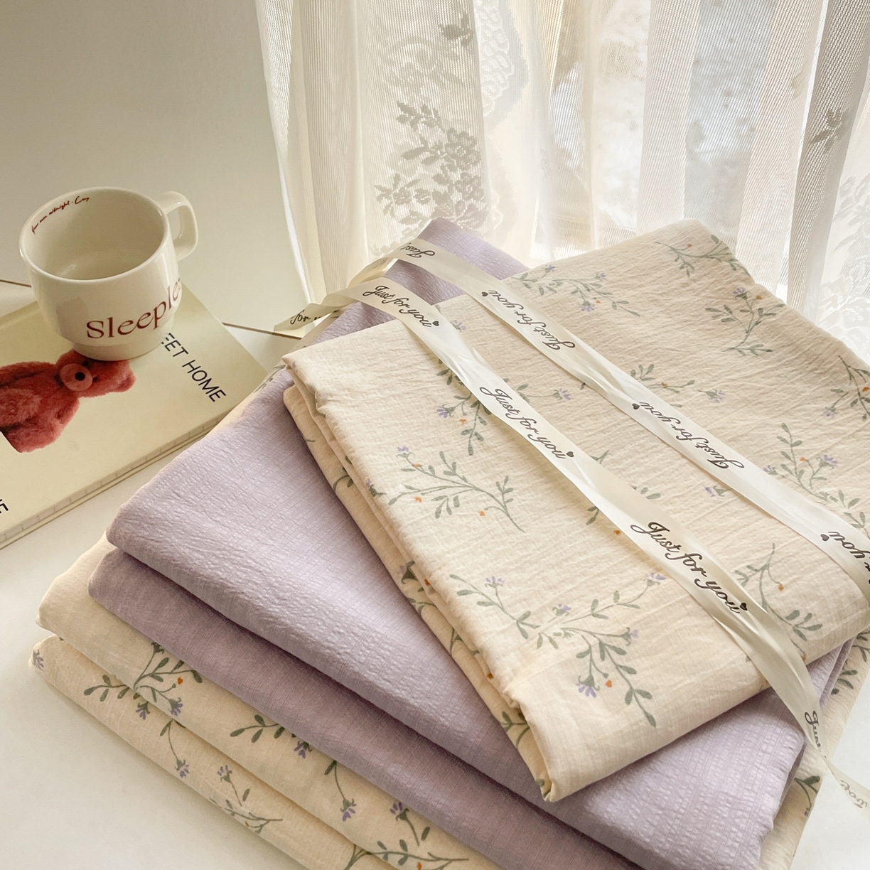 91家纺网 家纺一手货源 找家纺 铺尚美家纺 2025新款云感提花双层纱系列 森田野园