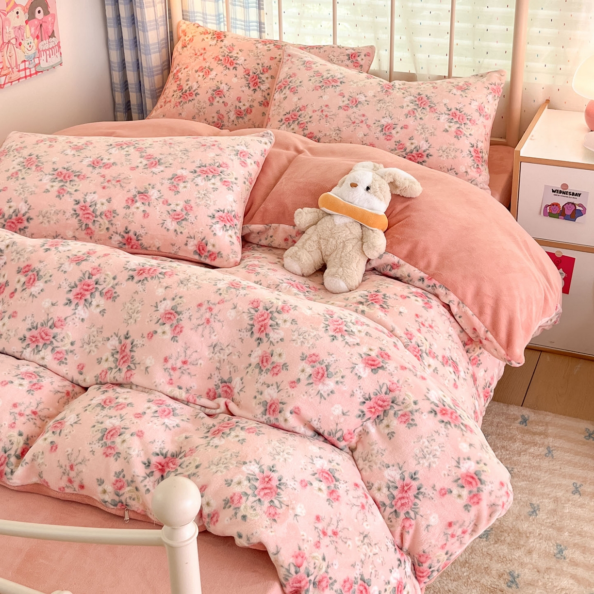 91家纺网 家纺一手货源 找家纺 贝扬思家纺 2025新款软fufu加厚保暖可爱系牛奶绒宿舍床套件系列（小红书推荐）（提供买家秀） 星辰闪烁