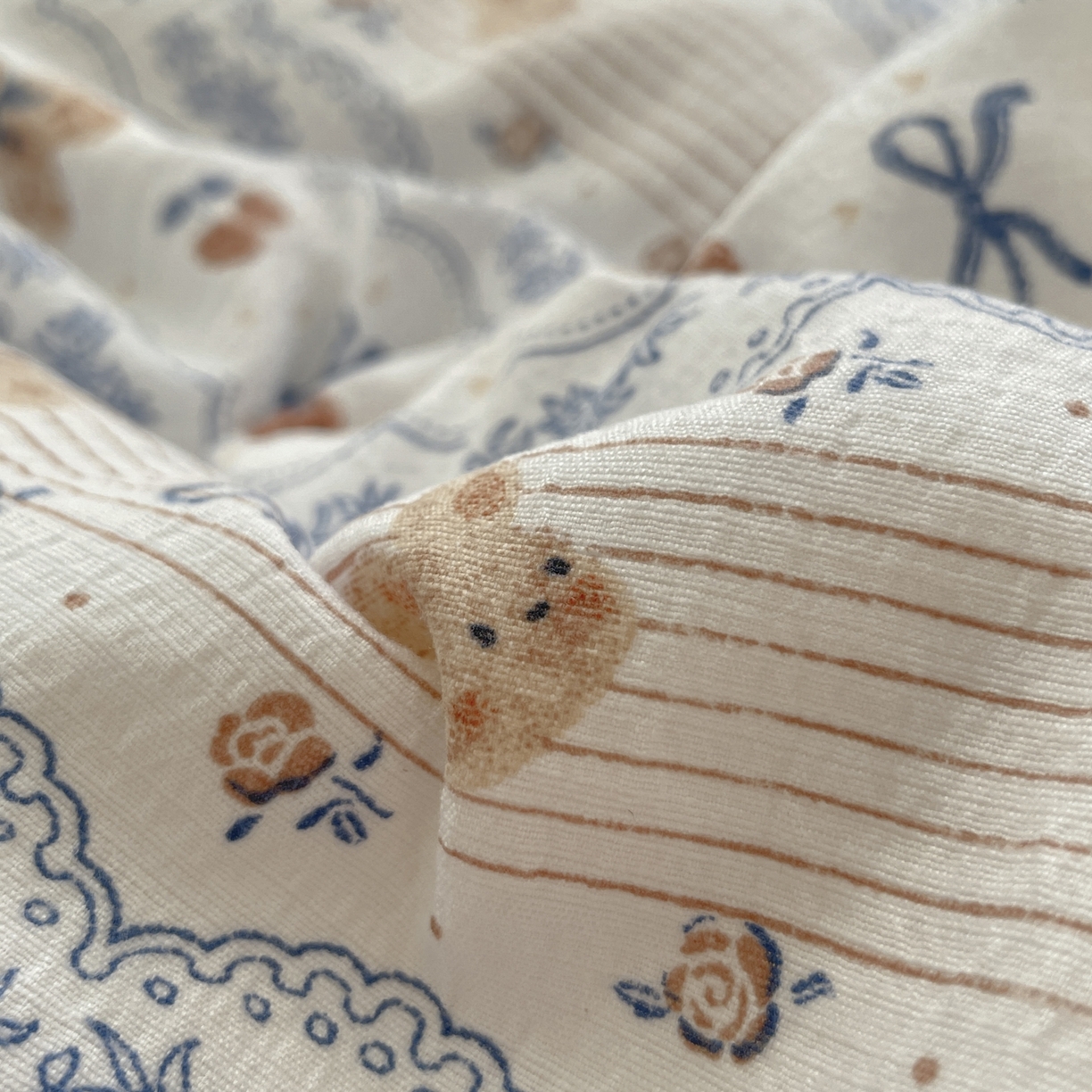 91家纺网 家纺一手货源 找家纺 铺尚美家纺 2025新款云感提花双层纱系列 他和她的兔