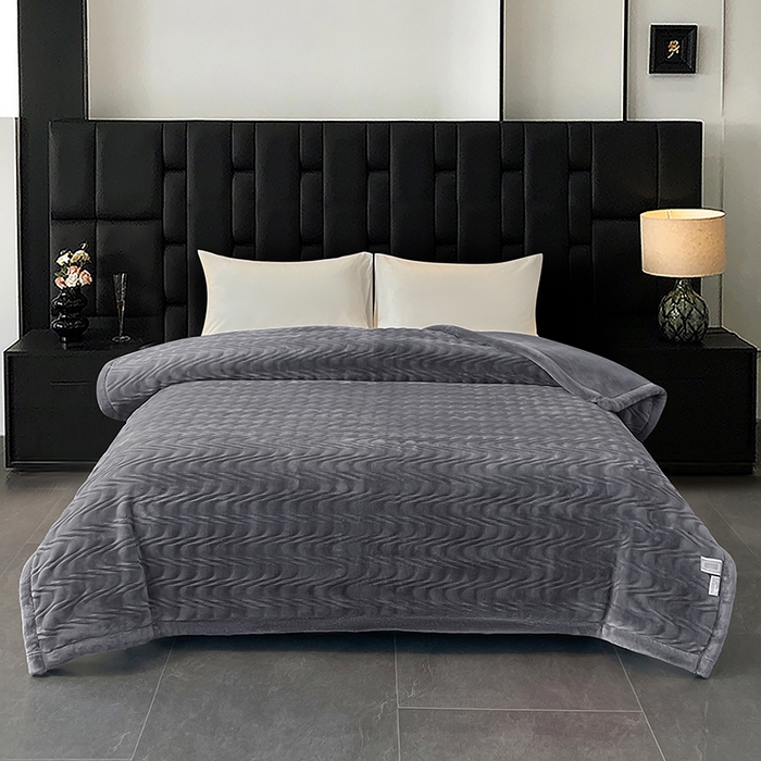 91家纺网 家纺一手货源 找家纺 （总）凯轩毛毯网销专供 2025新款水波纹精品婚庆云毯毛毯