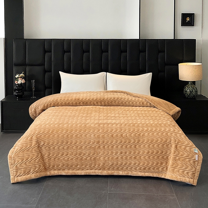 91家纺网 家纺一手货源 找家纺 （总）凯轩毛毯网销专供 2025新款水波纹精品婚庆云毯毛毯