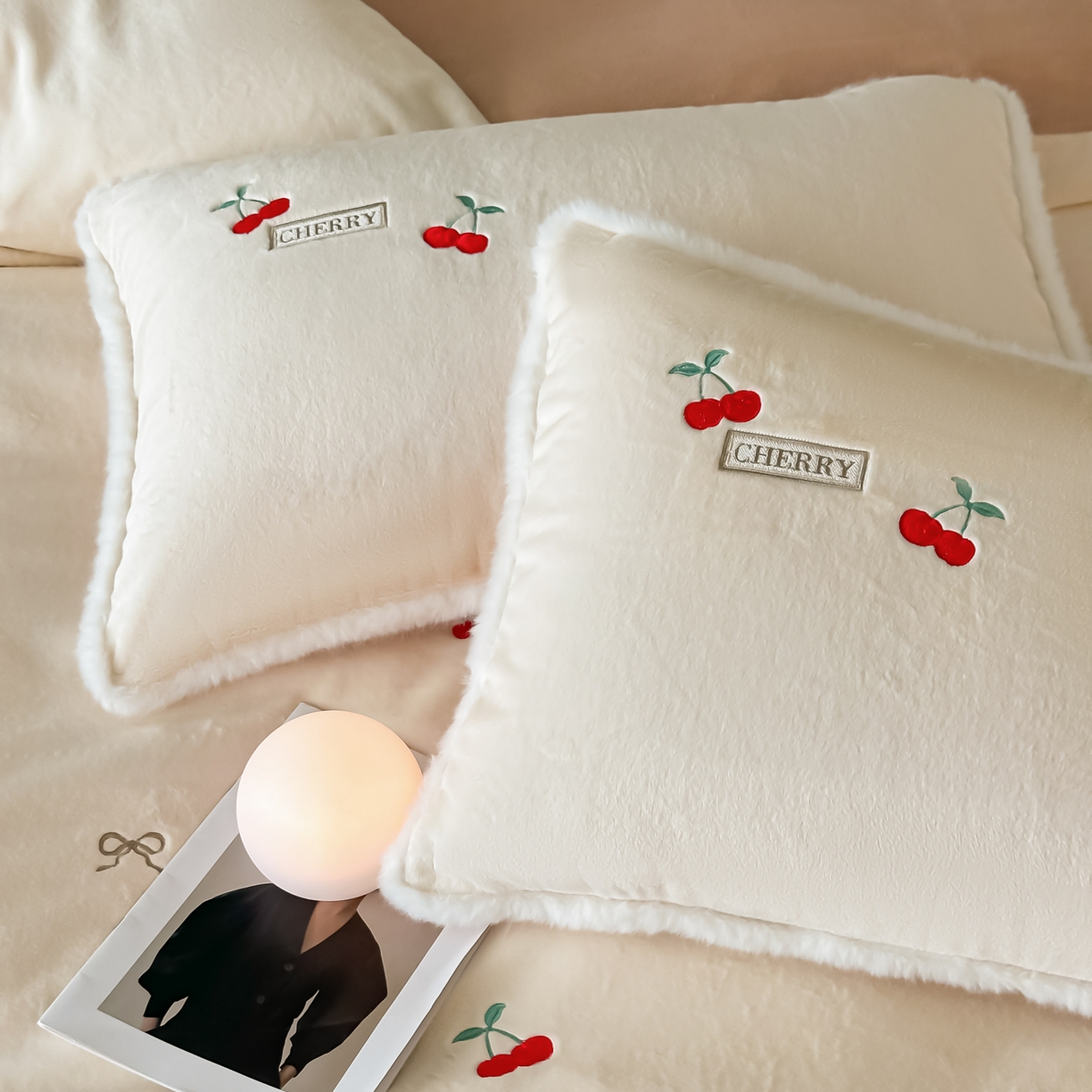 91家纺网 家纺一手货源 找家纺 梓之赫 2025新款A类高密度雪貂绒四件套 贝壳白