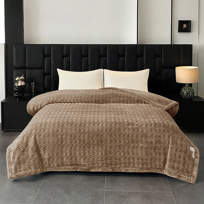 91家纺网 家纺一手货源 找家纺 （总）凯轩毛毯网销专供 2025新款水波纹精品婚庆云毯毛毯