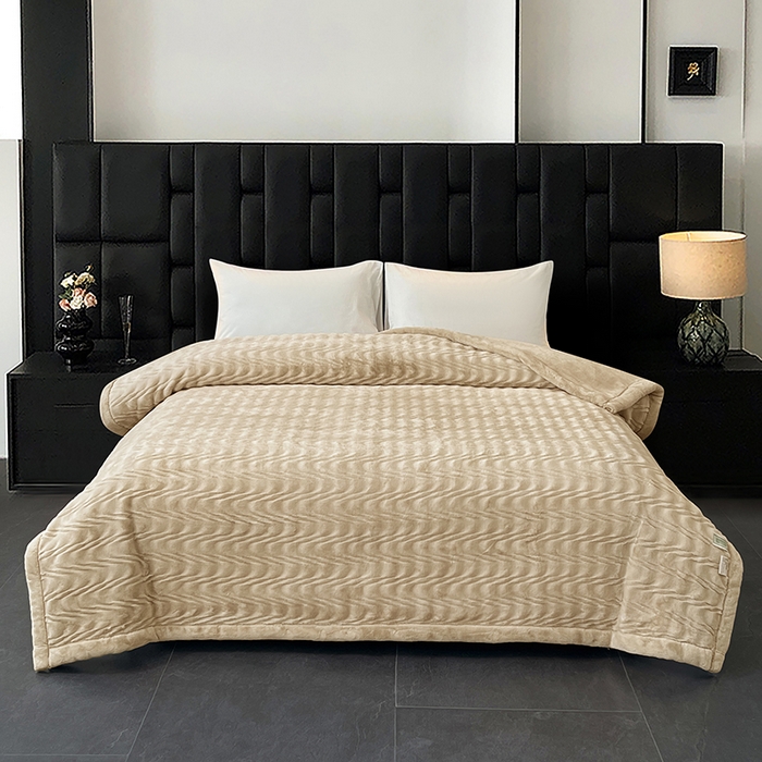 91家纺网 家纺一手货源 找家纺 （总）凯轩毛毯网销专供 2025新款水波纹精品婚庆云毯毛毯