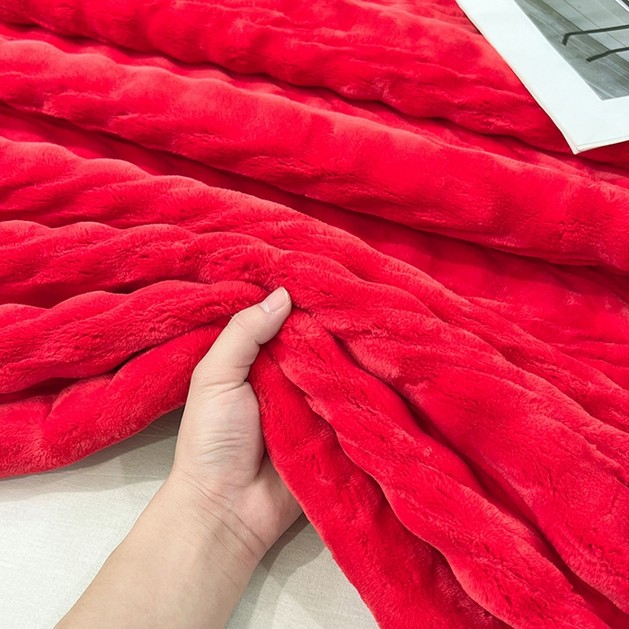 91家纺网 家纺一手货源 找家纺 （总）凯轩毛毯网销专供 2025新款水波纹精品婚庆云毯毛毯