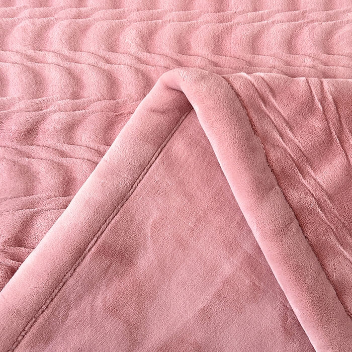 91家纺网 家纺一手货源 找家纺 凯轩毛毯网销专供 2025新款水波纹精品婚庆云毯毛毯 水波纹-珊瑚粉