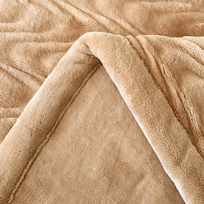 91家纺网 家纺一手货源 找家纺 凯轩毛毯网销专供 2025新款水波纹精品婚庆云毯毛毯 水波纹-奶茶色