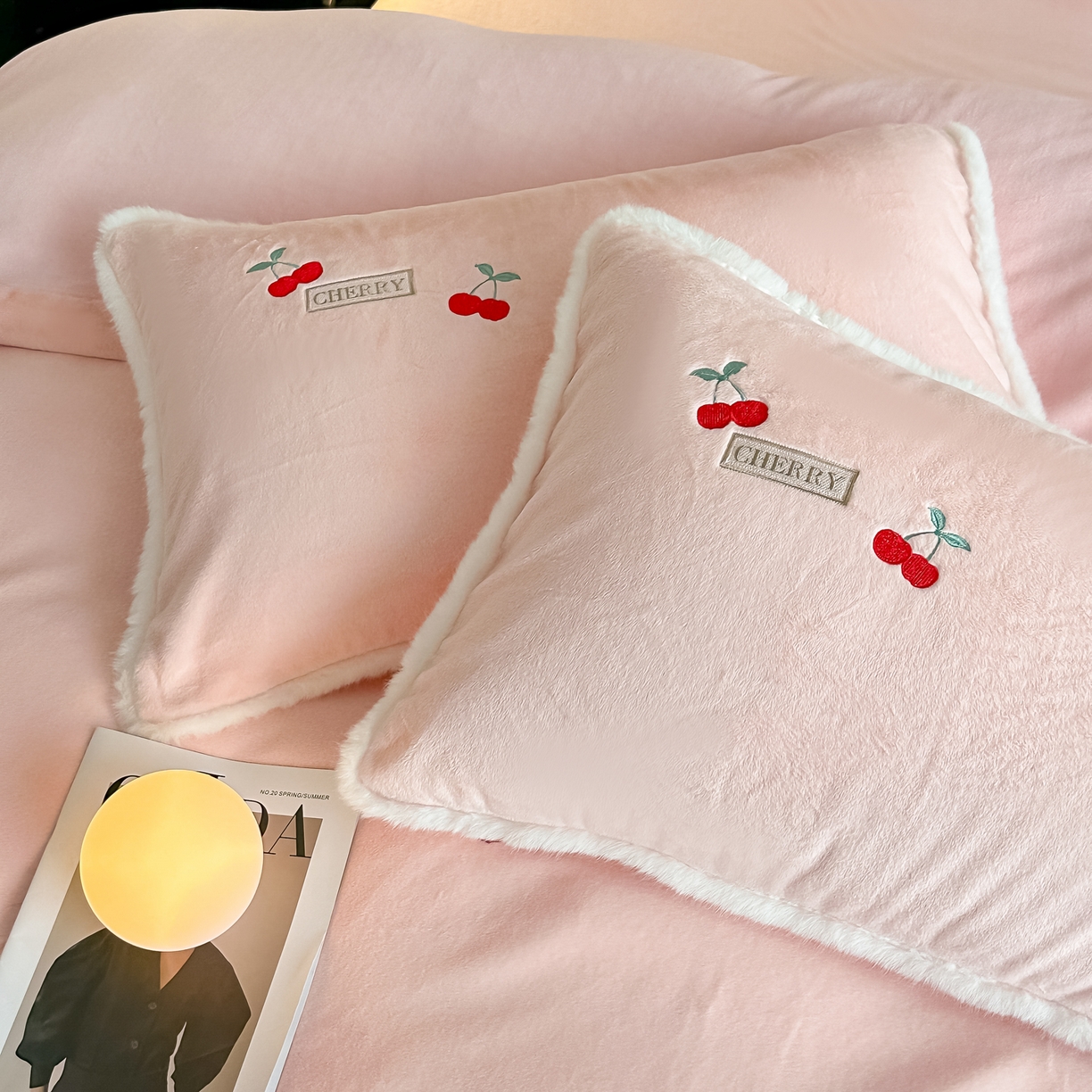 91家纺网 家纺一手货源 找家纺 梓之赫 2025新款A类高密度雪貂绒四件套 公主粉