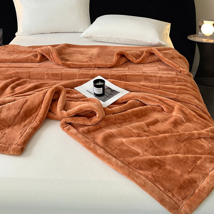 91家纺网 家纺一手货源 找家纺 （总）凯轩毛毯网销专供 2025新款方格精品婚庆云毯毛毯