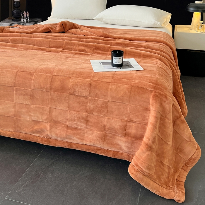 91家纺网 家纺一手货源 找家纺 （总）凯轩毛毯网销专供 2025新款方格精品婚庆云毯毛毯