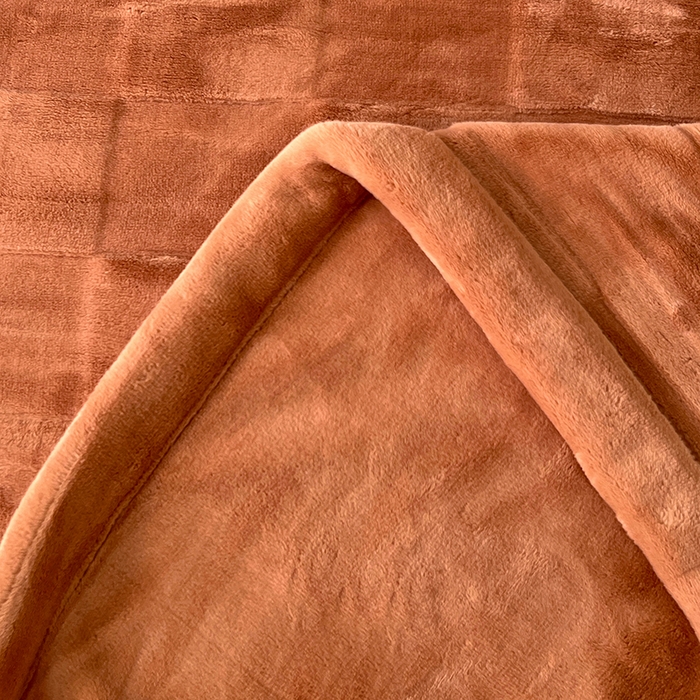 91家纺网 家纺一手货源 找家纺 凯轩毛毯网销专供 2025新款方格精品婚庆云毯毛毯 方格-落日橘