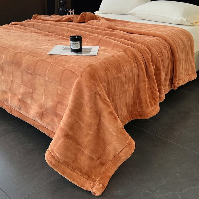 91家纺网 家纺一手货源 找家纺 （总）凯轩毛毯网销专供 2025新款方格精品婚庆云毯毛毯