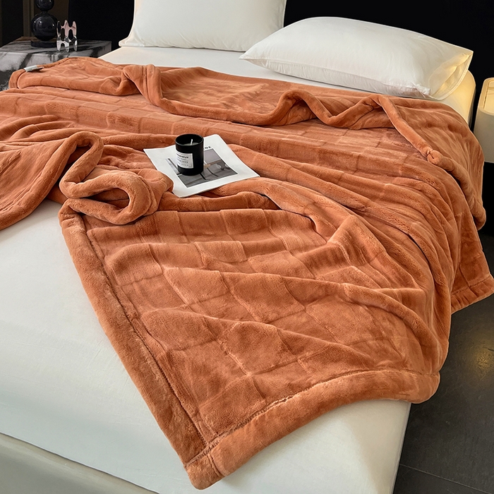 91家纺网 家纺一手货源 找家纺 （总）凯轩毛毯网销专供 2025新款方格精品婚庆云毯毛毯