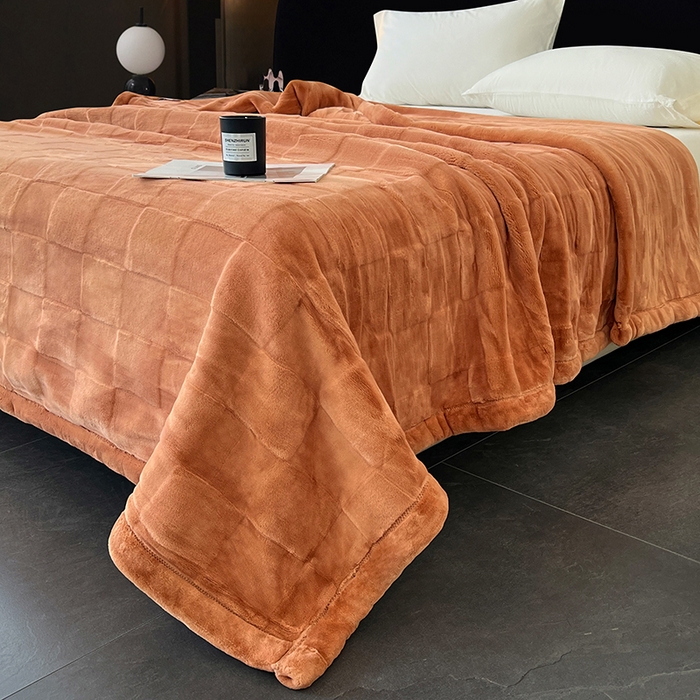 91家纺网 家纺一手货源 找家纺 （总）凯轩毛毯网销专供 2025新款方格精品婚庆云毯毛毯