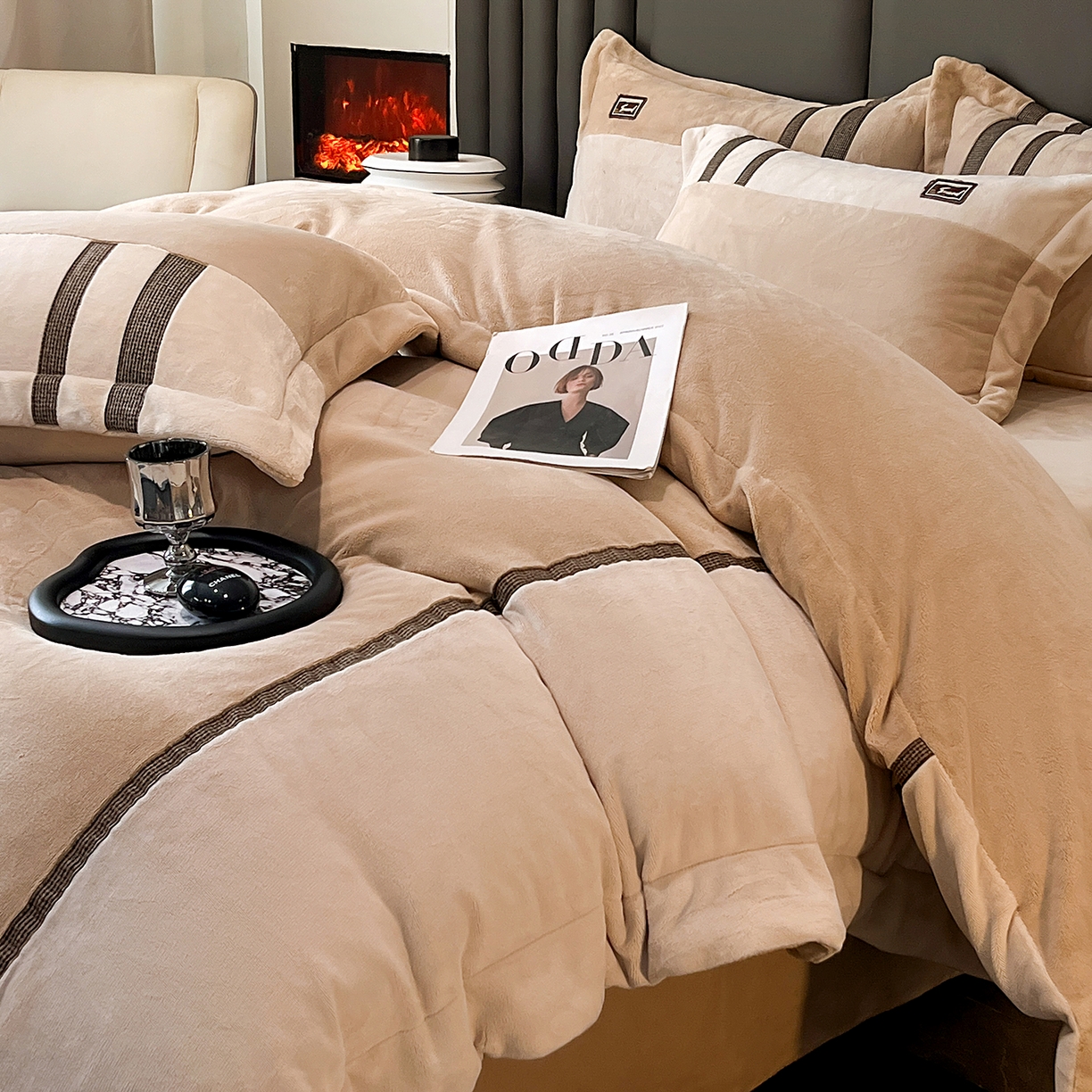 91家纺网 家纺一手货源 找家纺 （总）馨梦缘 2025新款全消光暖阳绒四件套牛奶绒四件套高端四件套（控价不低于268  -288）