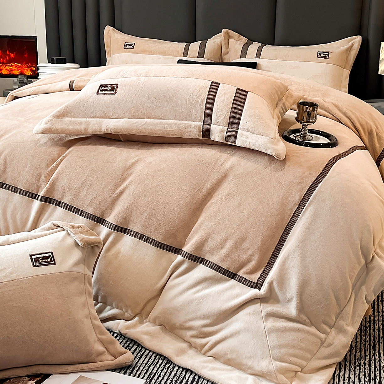 91家纺网 家纺一手货源 找家纺 （总）馨梦缘 2025新款全消光暖阳绒四件套牛奶绒四件套高端四件套（控价不低于268  -288）