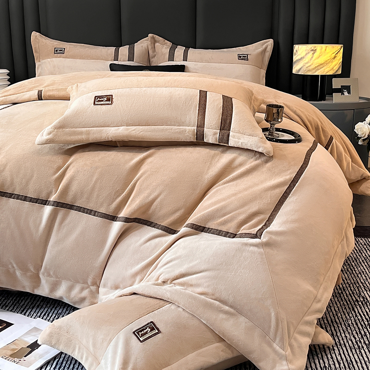 91家纺网 家纺一手货源 找家纺 （总）馨梦缘 2025新款全消光暖阳绒四件套牛奶绒四件套高端四件套（控价不低于268  -288）