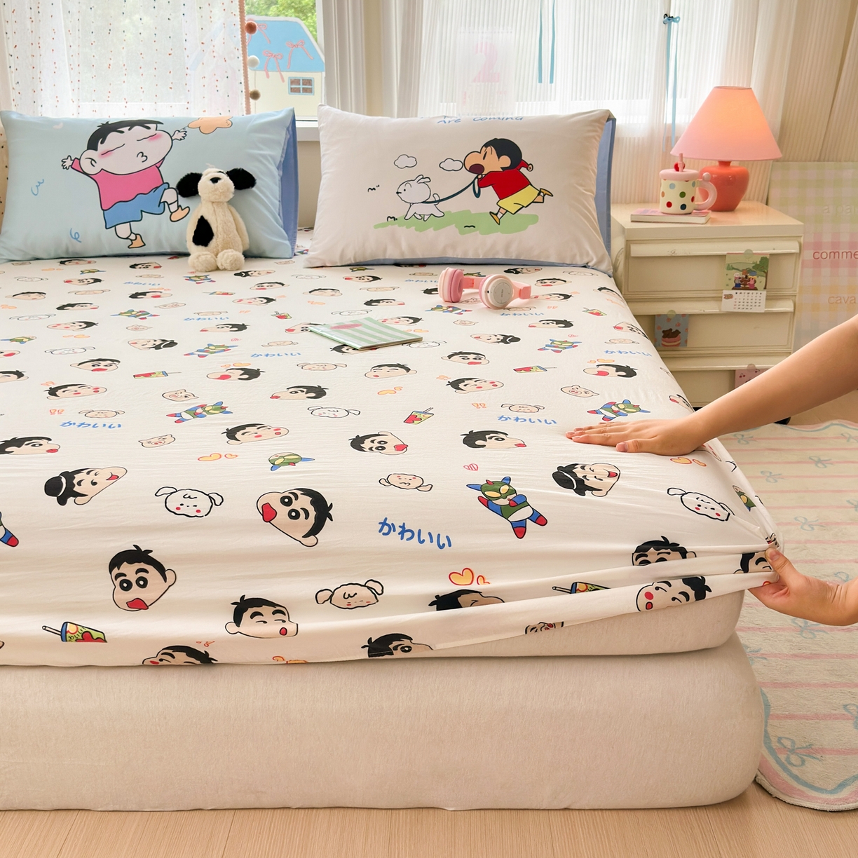 91家纺网 家纺一手货源 找家纺 （总）一霖家纺 2025新款云朵棉小清新印花床笠系列