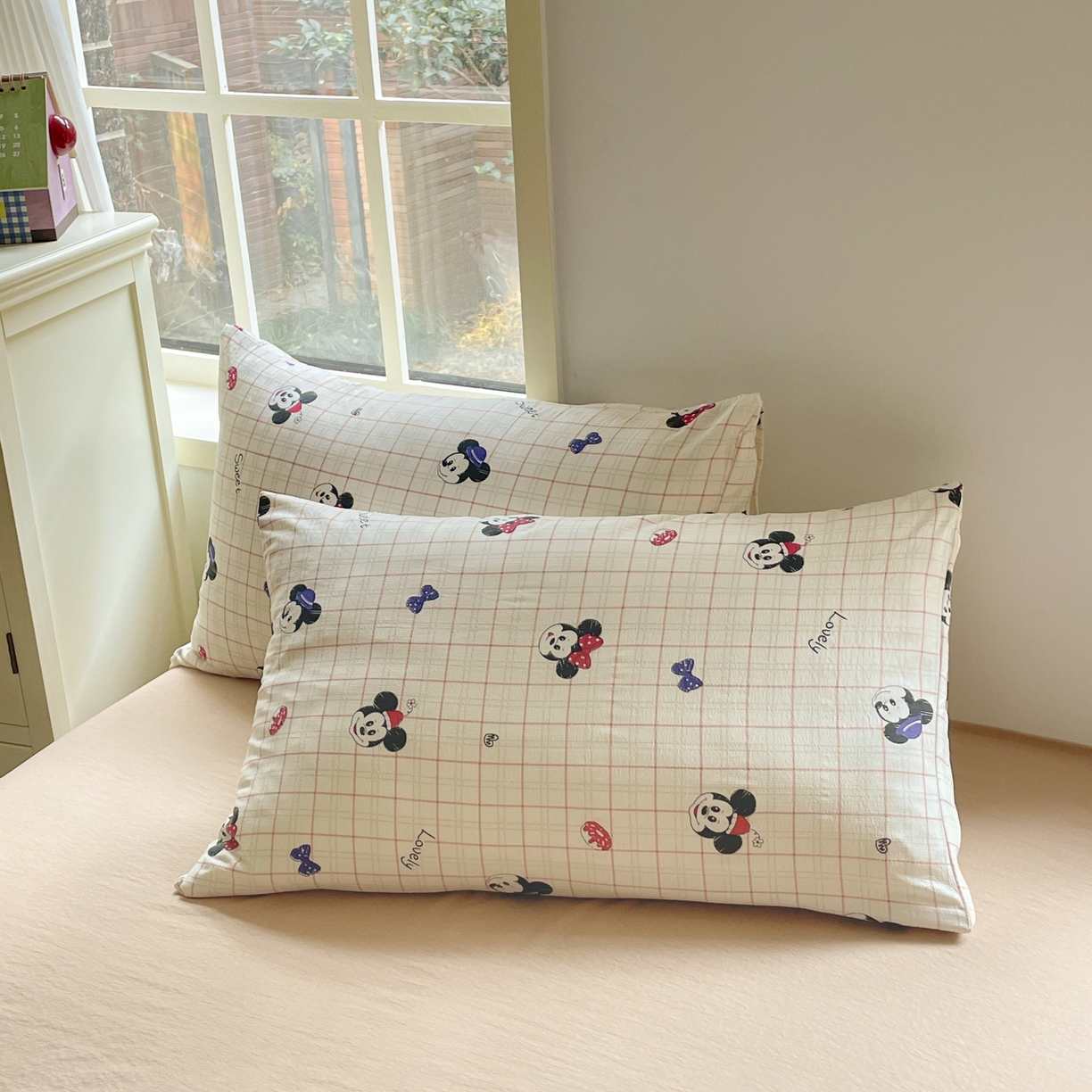 91家纺网 家纺一手货源 找家纺 铺尚美家纺 2025新款云感提花双层纱系列 微甜米奇