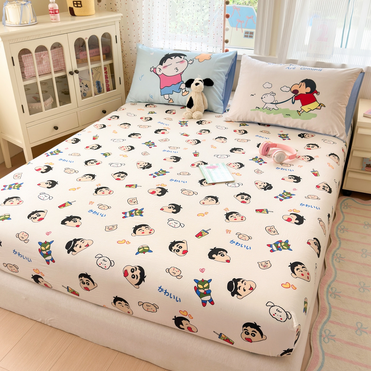 91家纺网 家纺一手货源 找家纺 （总）一霖家纺 2025新款云朵棉小清新印花床笠系列