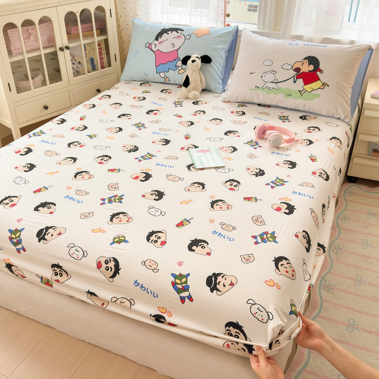 91家纺网 家纺一手货源 找家纺 （总）一霖家纺 2025新款云朵棉小清新印花床笠系列