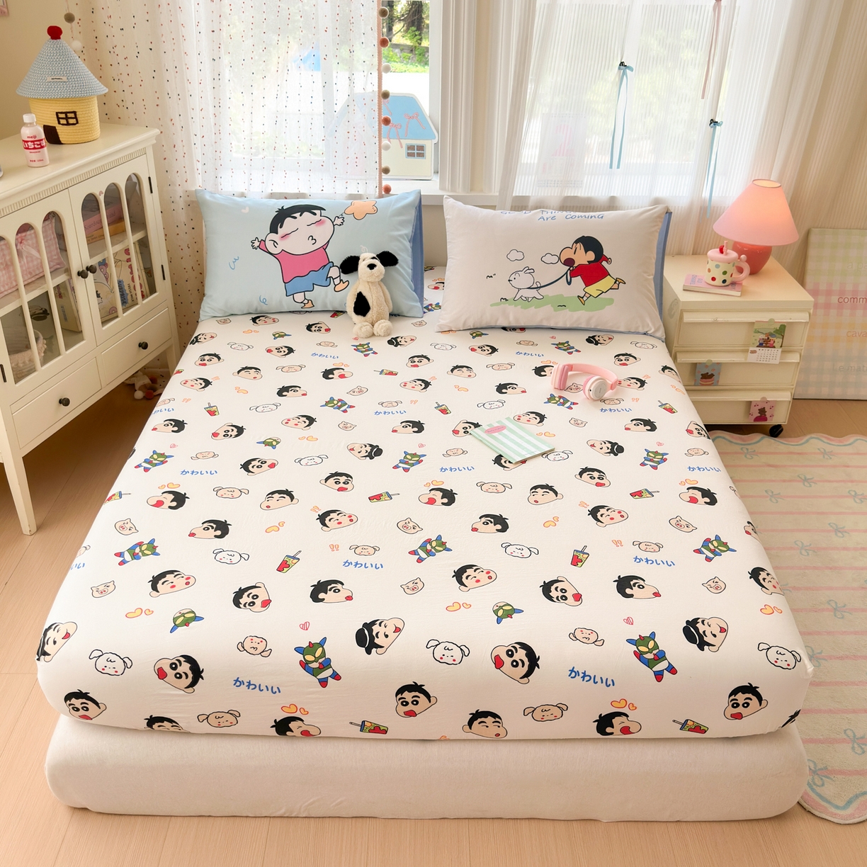 91家纺网 家纺一手货源 找家纺 （总）一霖家纺 2025新款云朵棉小清新印花床笠系列