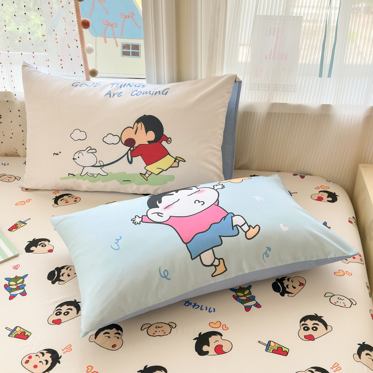 91家纺网 家纺一手货源 找家纺 （总）一霖家纺 2025新款云朵棉小清新印花床笠系列