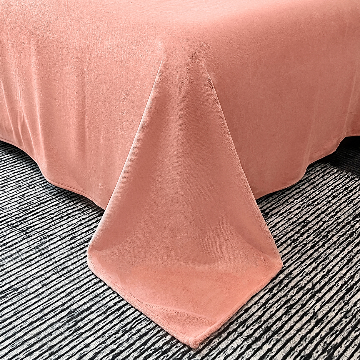 91家纺网 家纺一手货源 找家纺 馨梦缘 2025新款全消光暖阳绒四件套 珍爱款-橙粉+靓粉