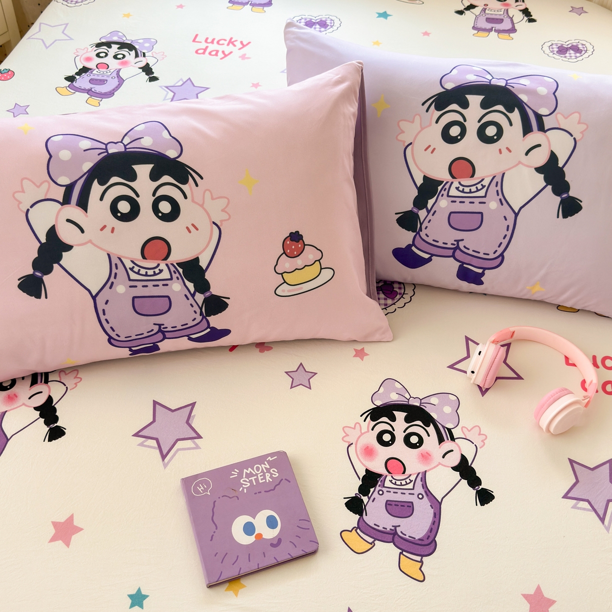 91家纺网 家纺一手货源 找家纺 一霖家纺 2025新款云朵棉小清新印花床笠系列 单床笠-甜品小新