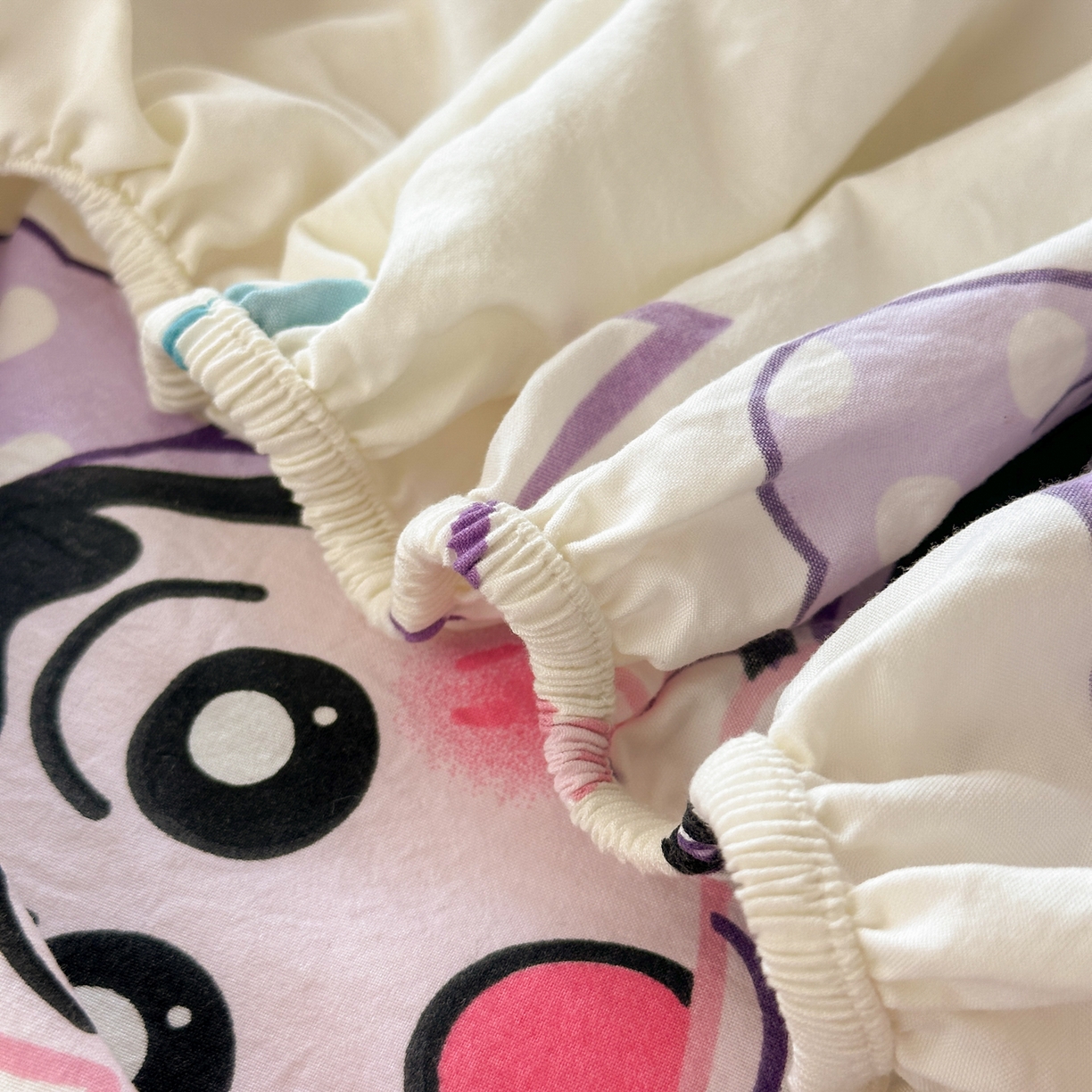 91家纺网 家纺一手货源 找家纺 一霖家纺 2025新款云朵棉小清新印花床笠系列 单床笠-甜品小新