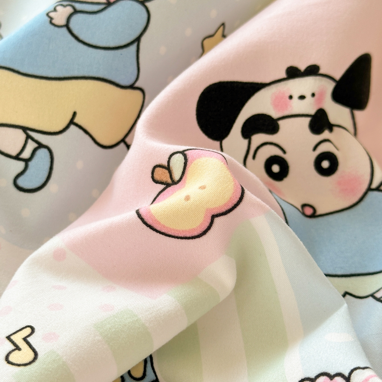 91家纺网 家纺一手货源 找家纺 一霖家纺 2025新款云朵棉小清新印花床笠系列 单床笠-新新没烦恼