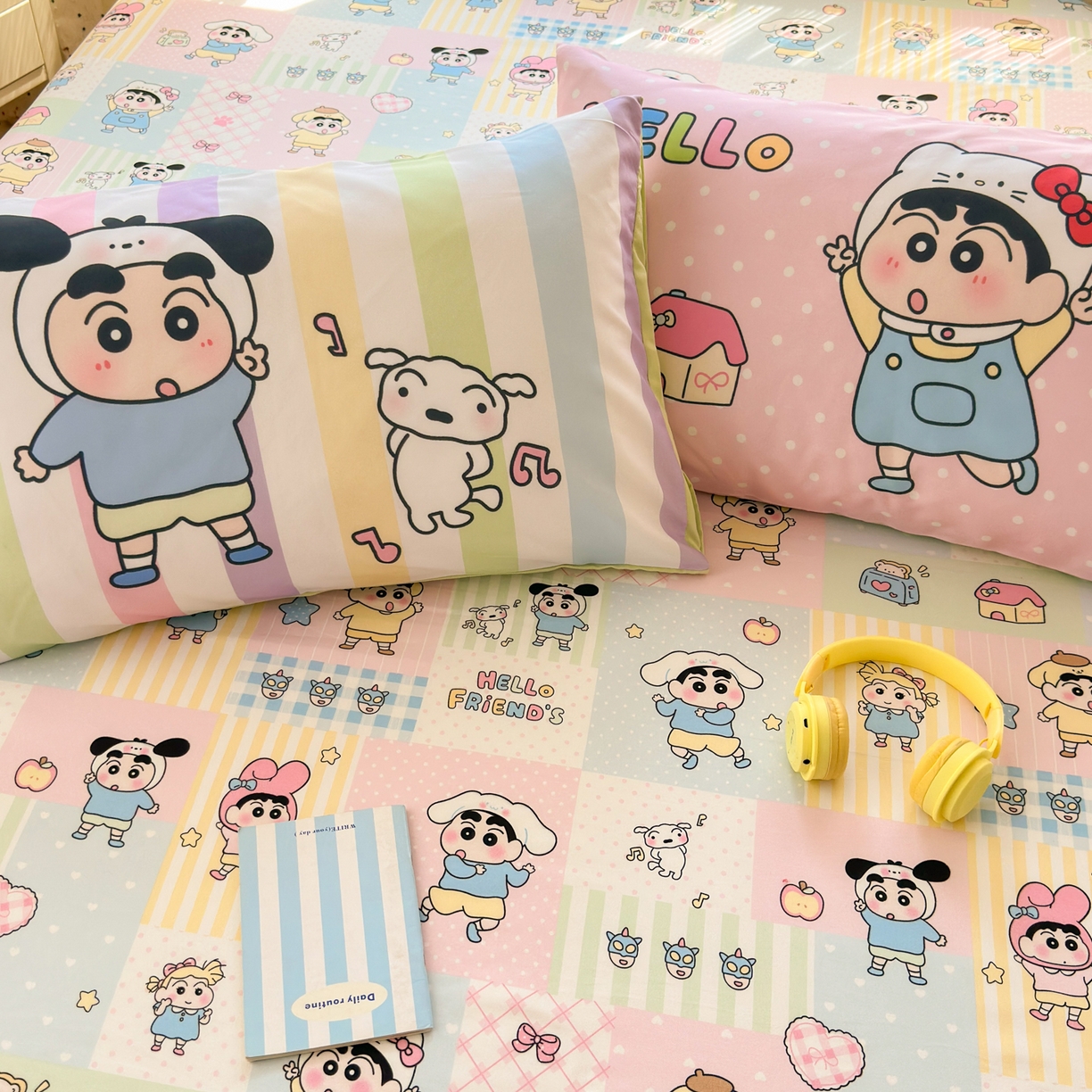 91家纺网 家纺一手货源 找家纺 一霖家纺 2025新款云朵棉小清新印花床笠系列 单床笠-新新没烦恼