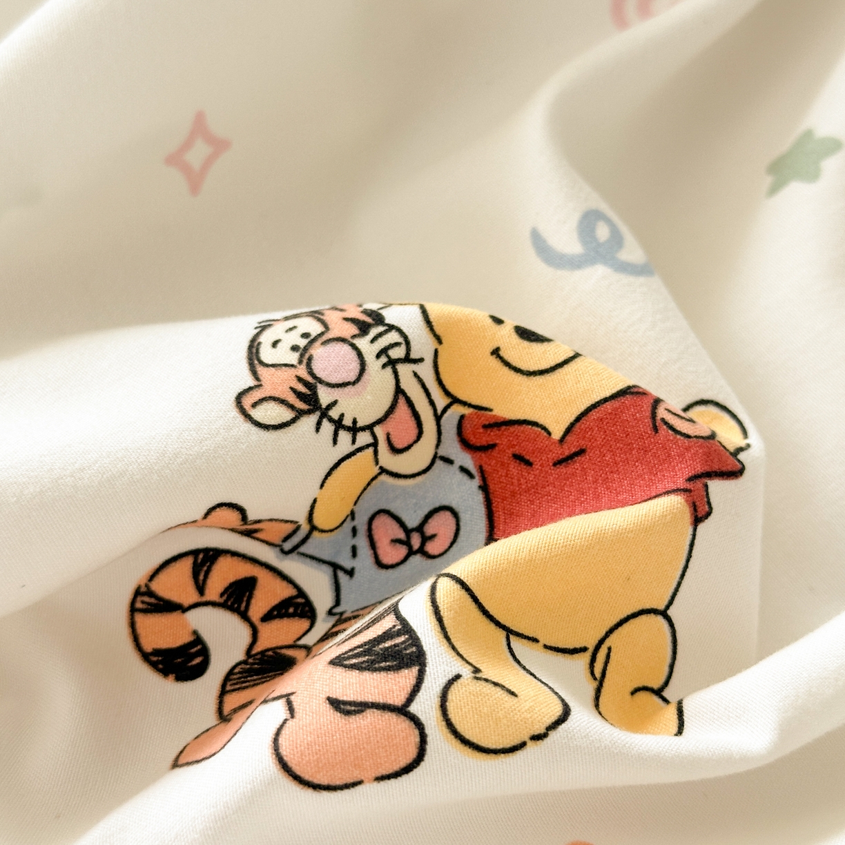 91家纺网 家纺一手货源 找家纺 一霖家纺 2025新款云朵棉小清新印花床笠系列 单床笠-熊虎密友记