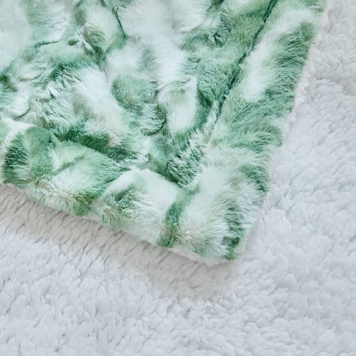 91家纺网 家纺一手货源 找家纺 缘生活 2025新款消光印花毛毯 四季通用盖毯多功能毛毯家居备用毯简单大气 消光印花毛毯-绿色