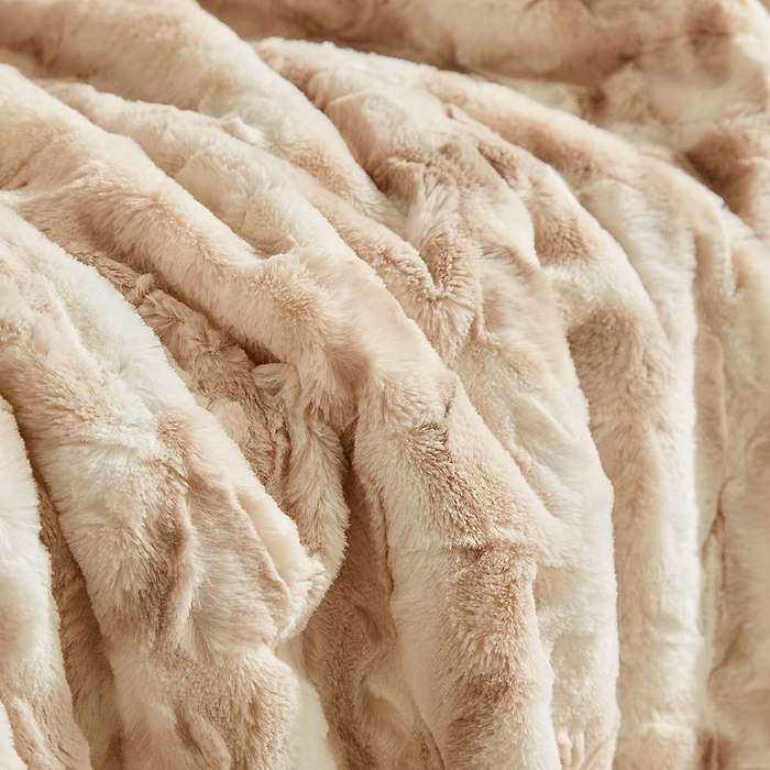 91家纺网 家纺一手货源 找家纺 缘生活 2025新款消光印花毛毯 四季通用盖毯多功能毛毯家居备用毯简单大气 消光印花毛毯-卡其