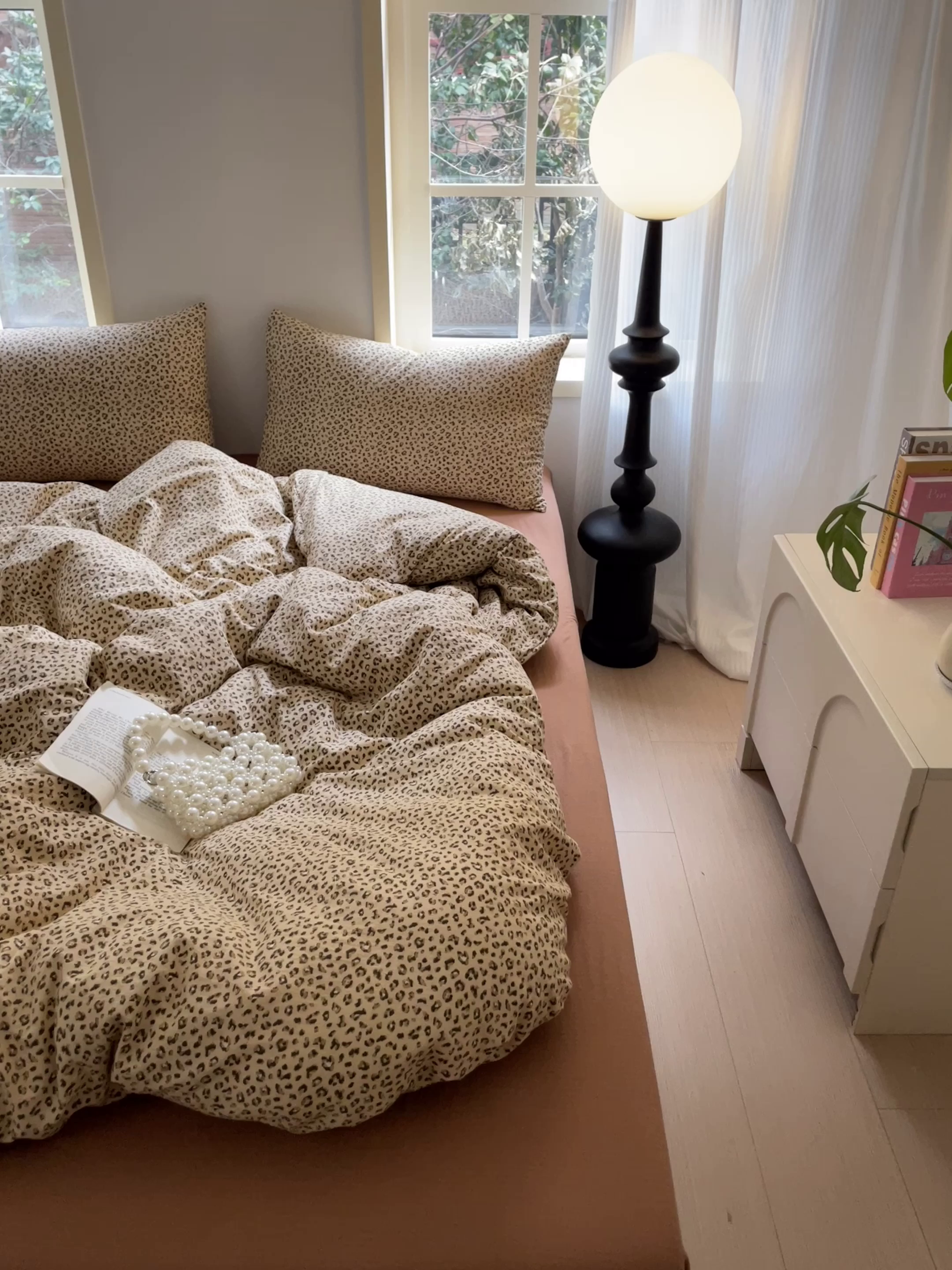 91家纺网 家纺一手货源 找家纺 铺尚美家纺 2025新款云感提花双层纱系列 小豹纹