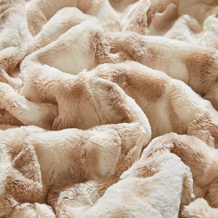 91家纺网 家纺一手货源 找家纺 缘生活 2025新款消光印花毛毯 四季通用盖毯多功能毛毯家居备用毯简单大气 消光印花毛毯-卡其