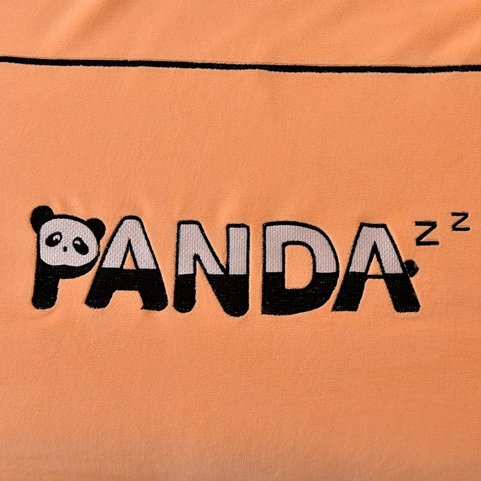 91家纺网 家纺一手货源 找家纺 炫拼家纺 2025新款小熊猫刺绣款高克重牛奶绒四件套 小熊猫-珊瑚橘